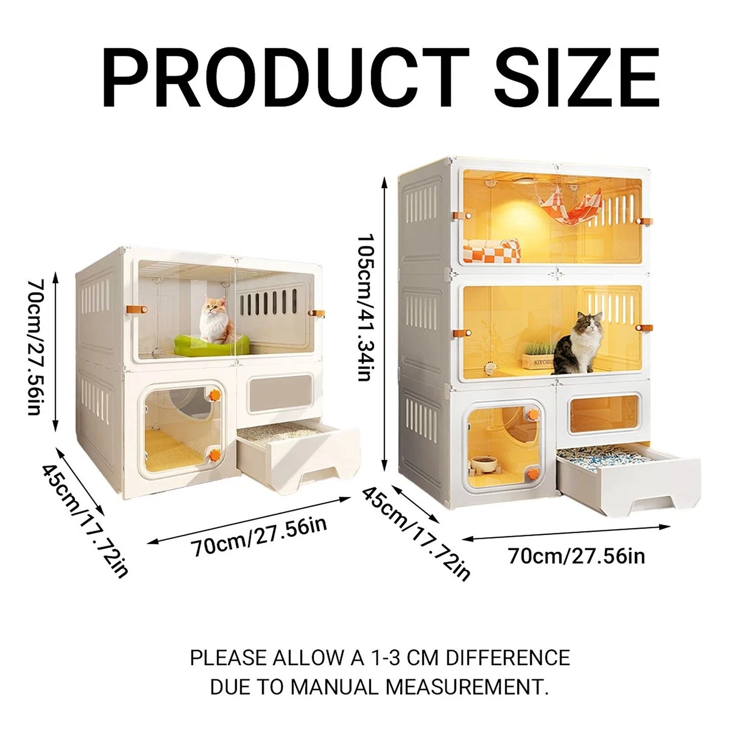 Indoor Cat House Furniture with Litter Compartment
