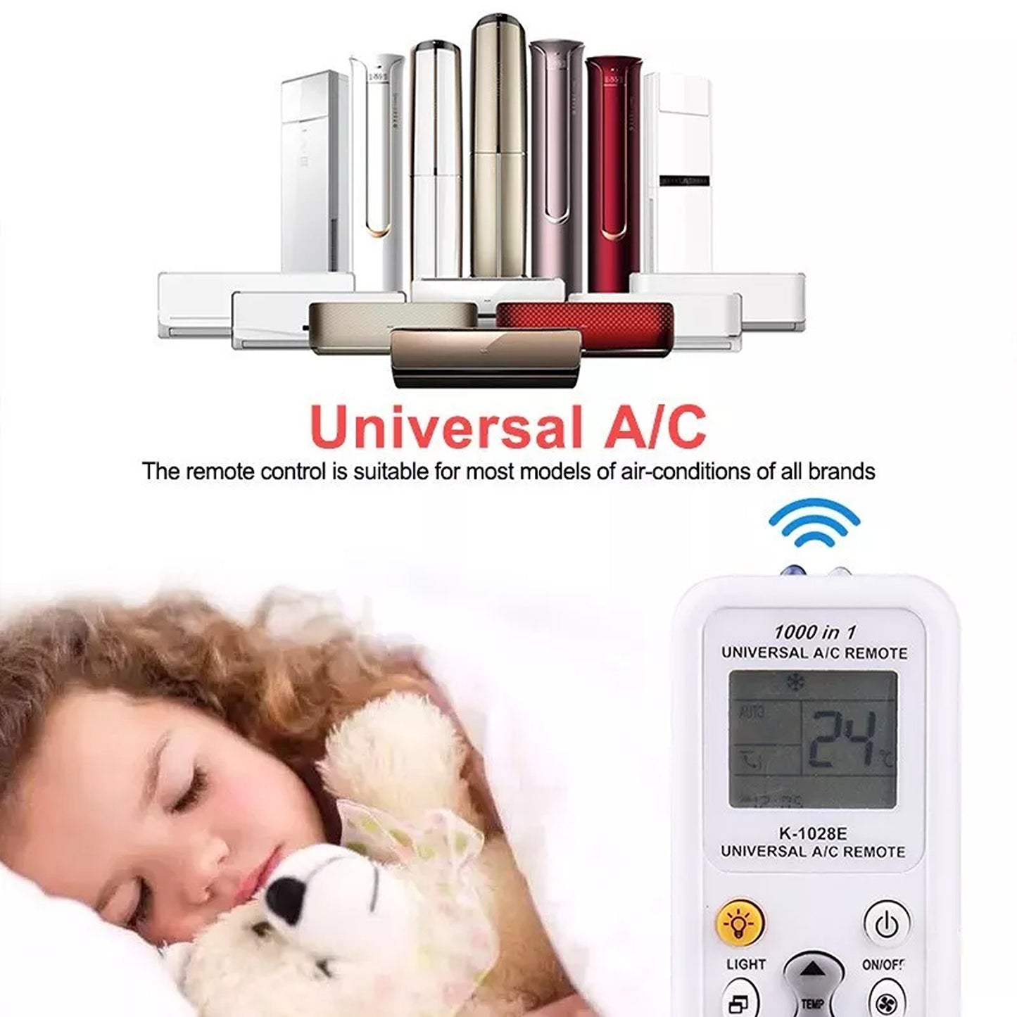 Universal AC Remote Control with LCD Display Model K-1028E