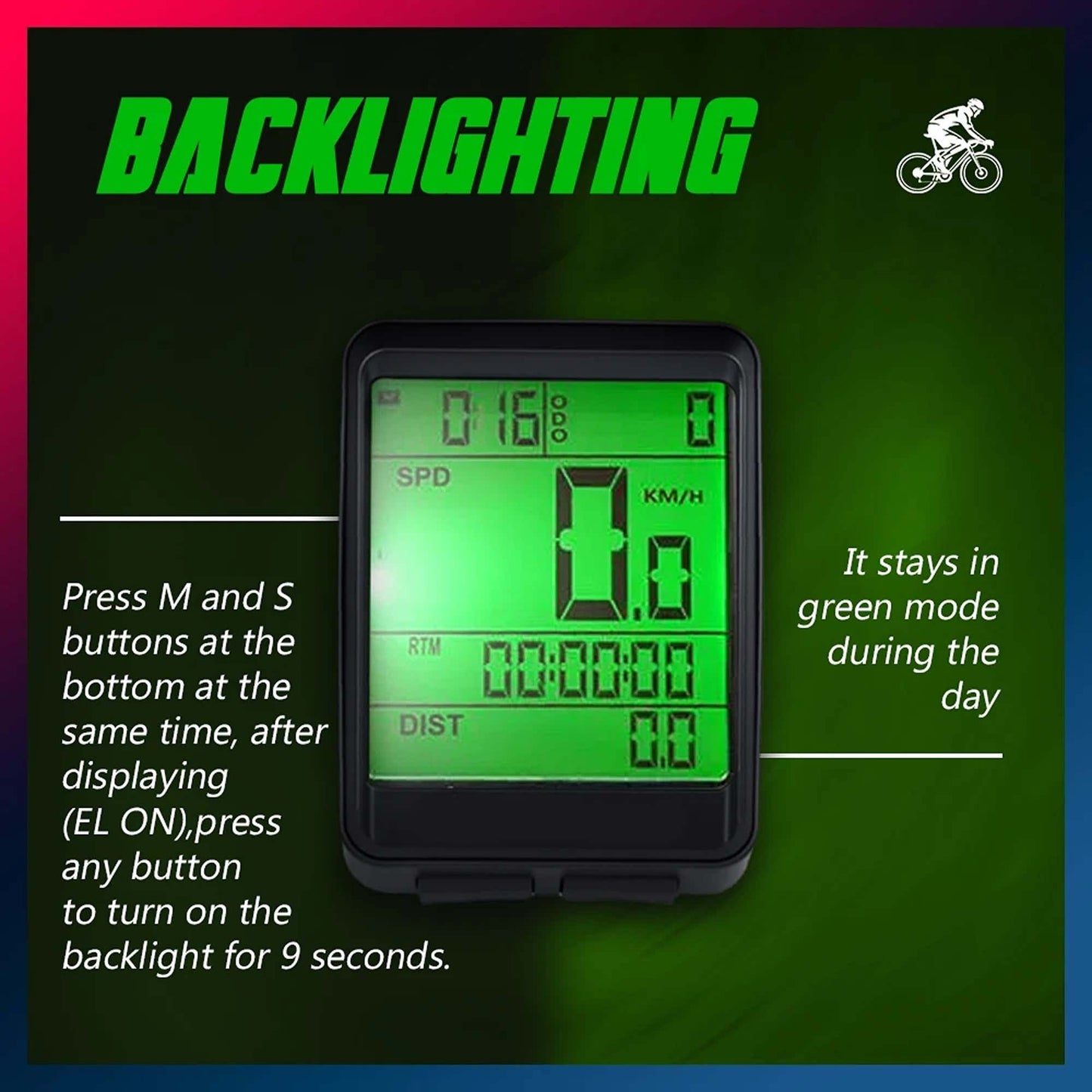 LCD Bike Computer with Speed and Distance Tracker
