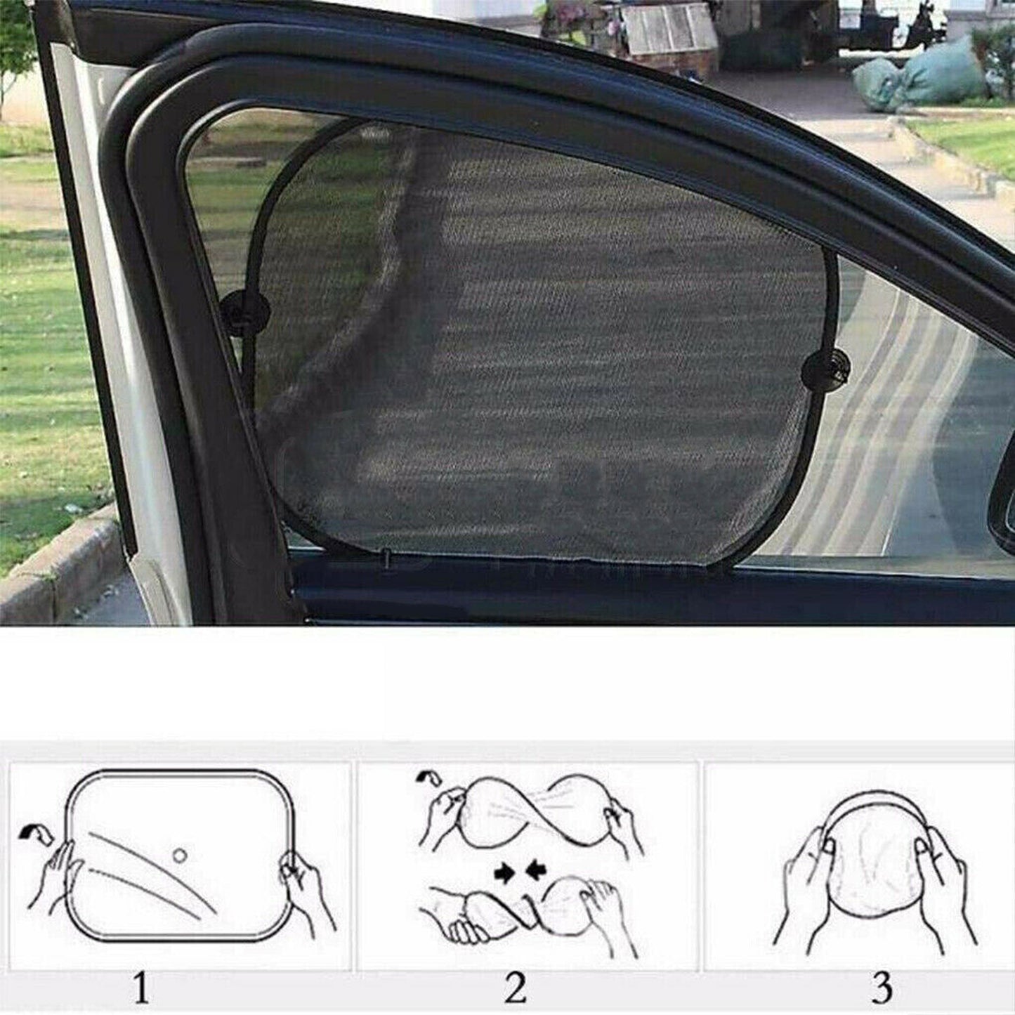 Front Rear Window Screen Mesh Sunshade For Car UV Protection