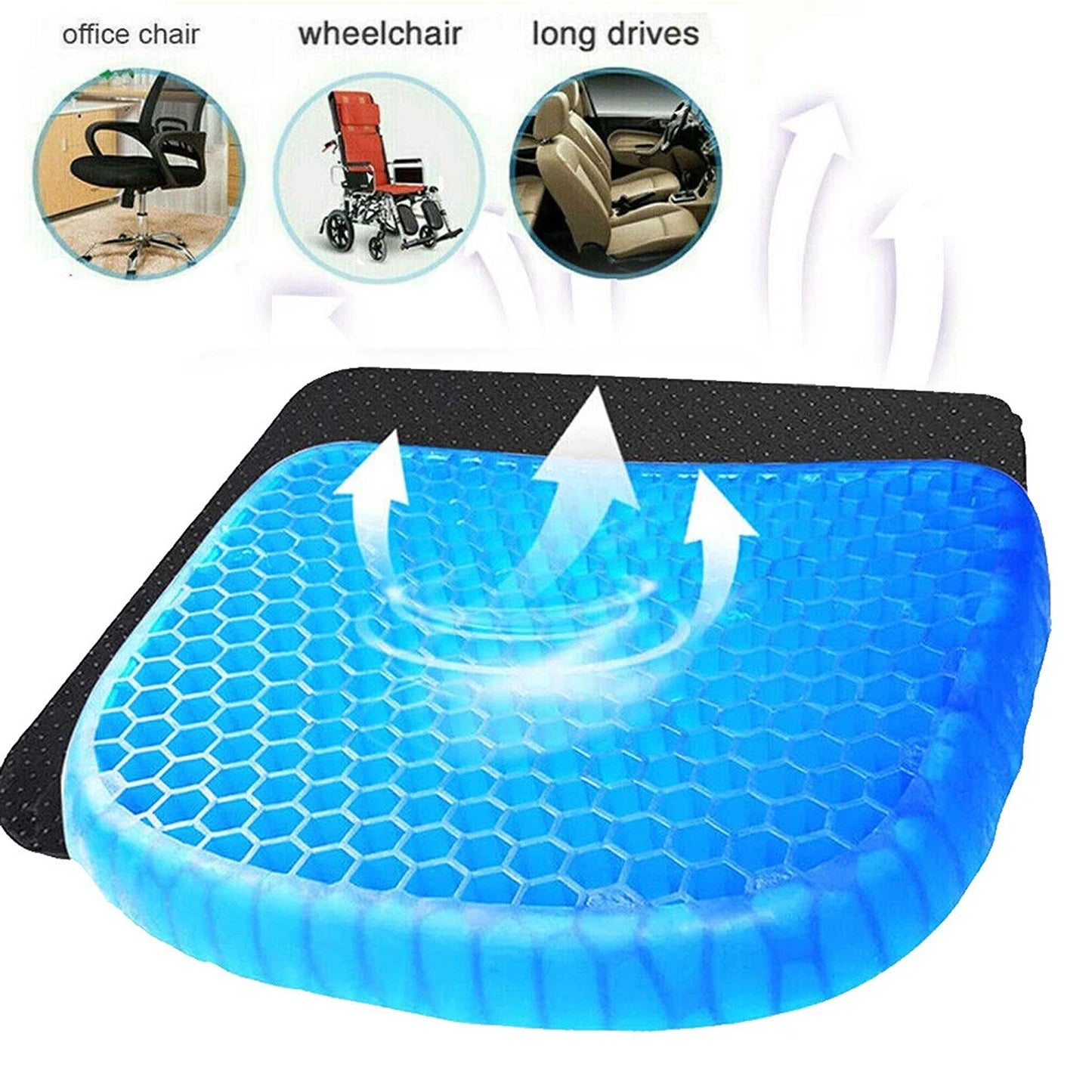 Gel Seat Cushion for Lower Back Pain and Pressure Relief