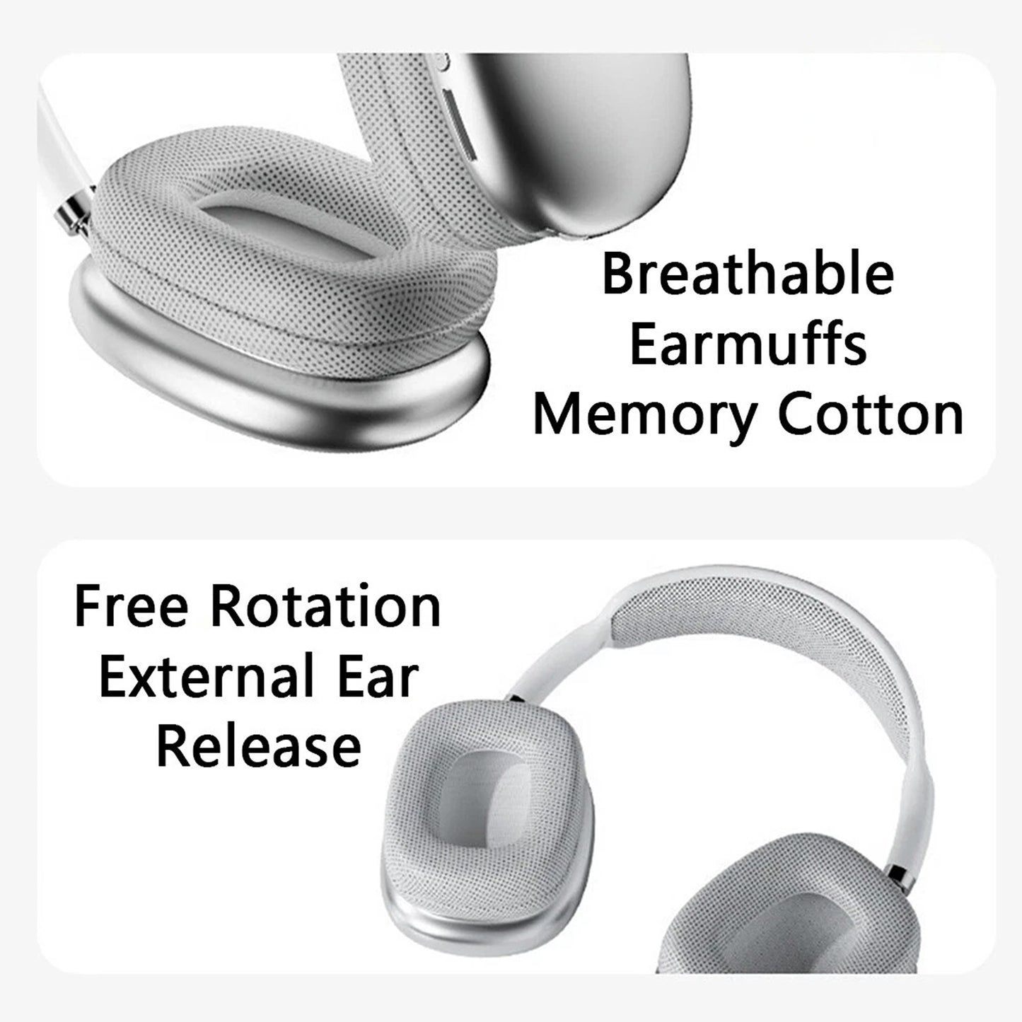 Black Wireless Bluetooth Noise Cancelling Over Ear Headphones