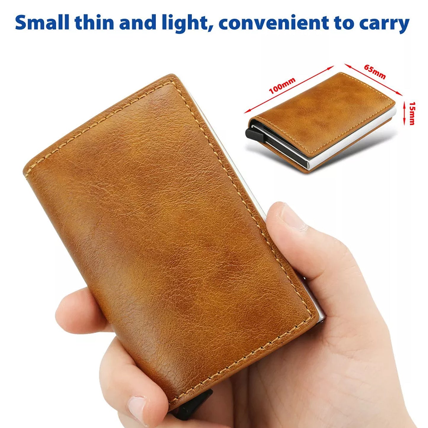 Mens RFID Blocking Leather Wallet with Credit Card Holder and Money Clip