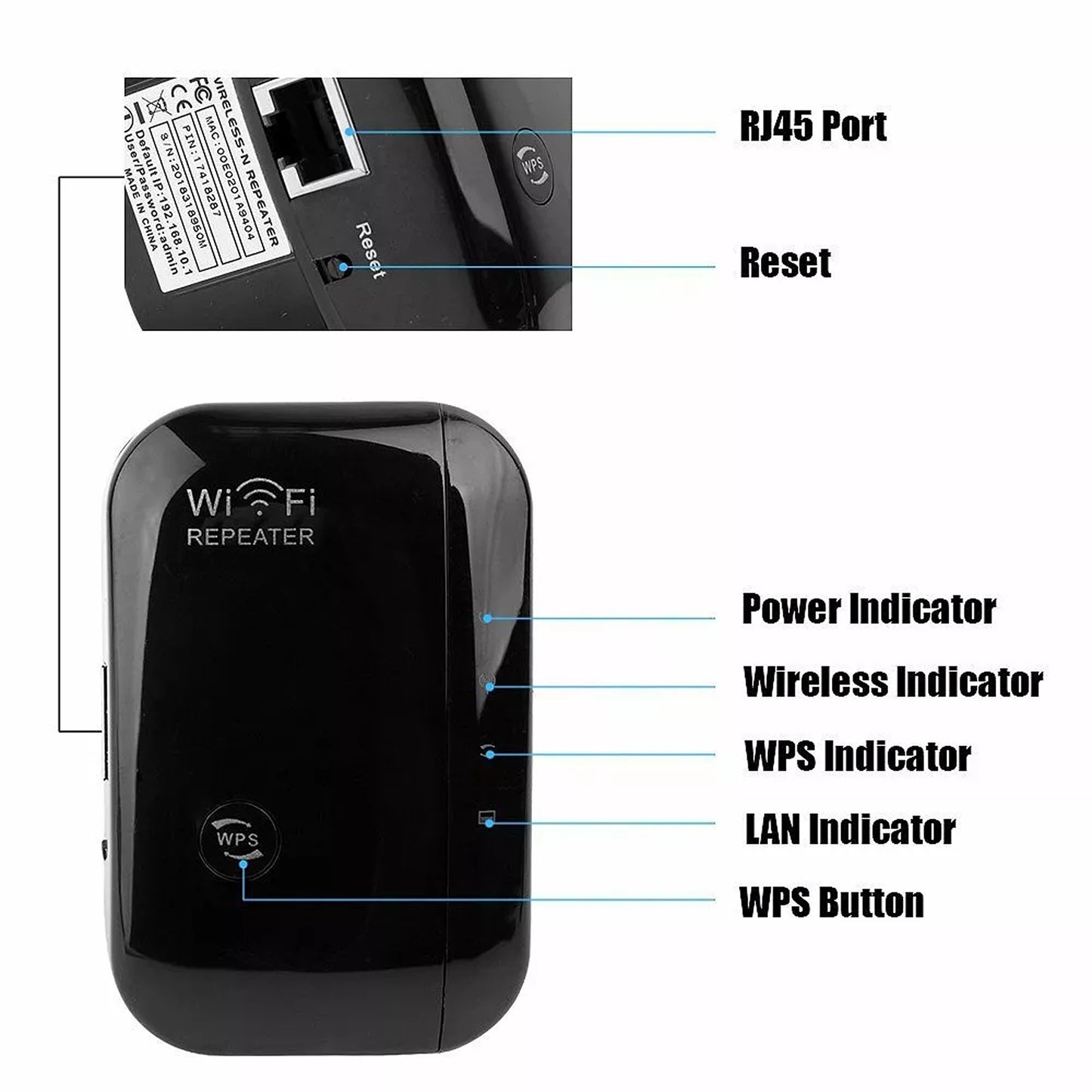 Wireless Signal Extender 300Mbps WiFi Repeater