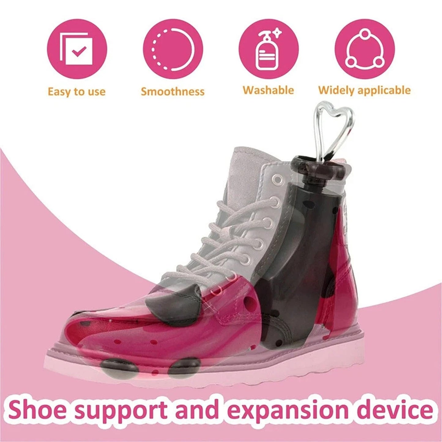 Rose Red 2 Pack Adjustable Shoe Stretcher for Men and Women