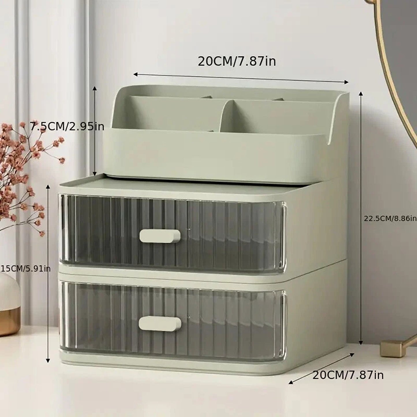 Green Multi Purpose Cosmetic and Stationery Organizer
