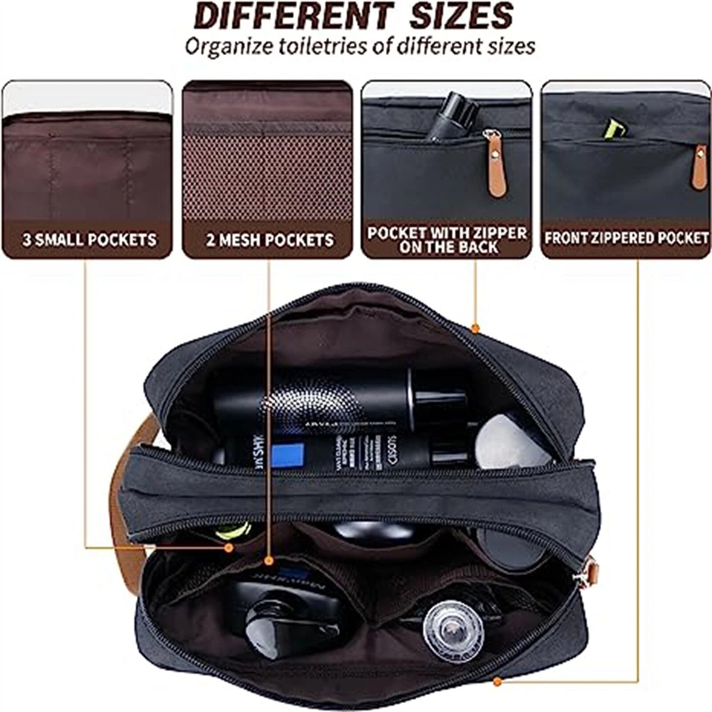 Travel Toiletry Bag Waterproof Wash Bag Cosmetic and Bathroom Organizer