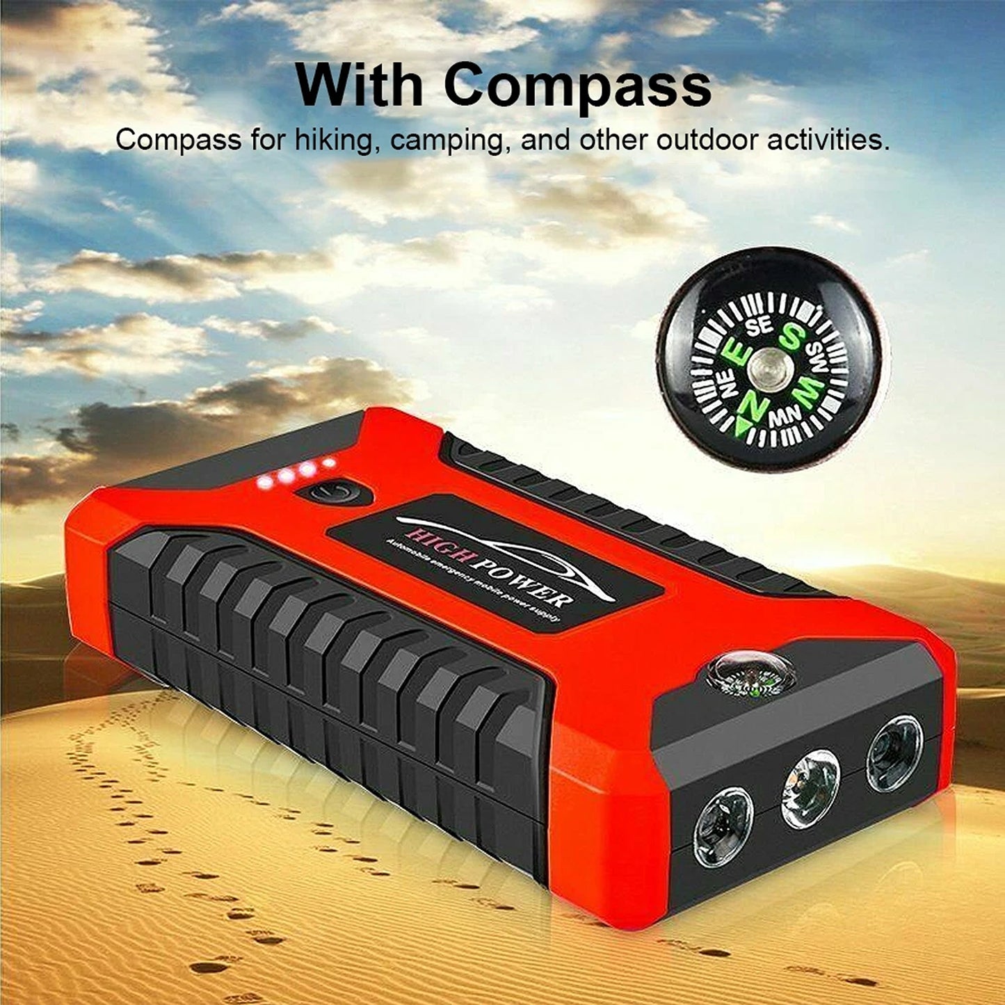 Portable Car Jump Starter 12V Battery Booster Power Bank