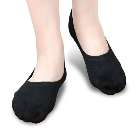 Invisible Socks for Men Women Low Cut Non Slip 5 Pairs - Black