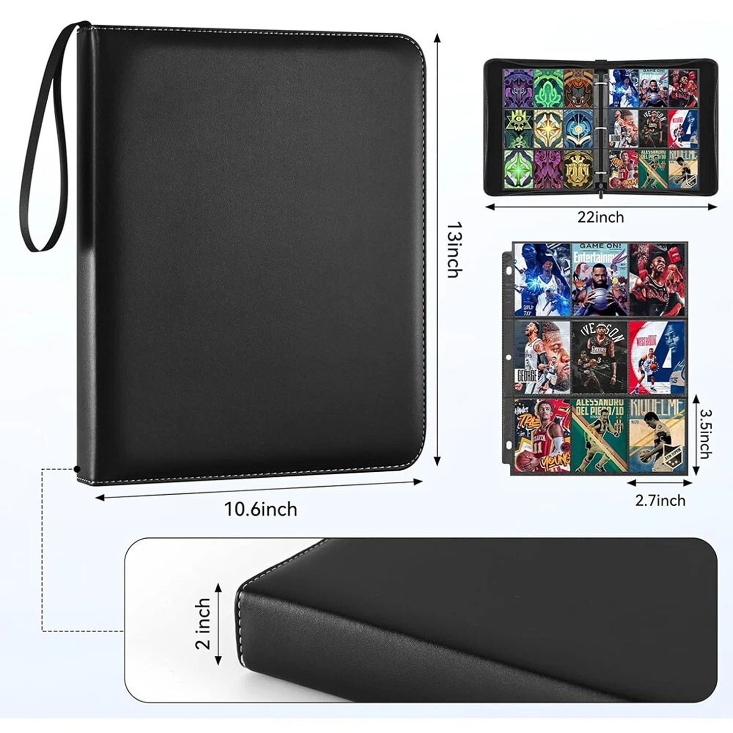 Trading Card Organizer Binder with 900 Card Capacity