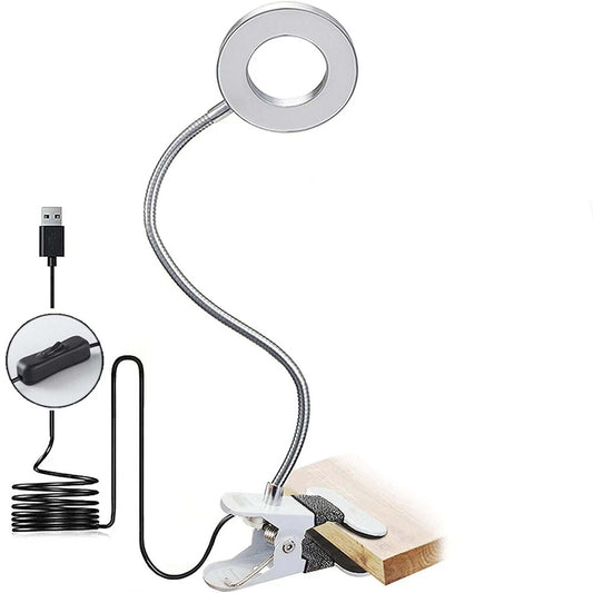 8X Magnifying Lamp Desk Light With Glass Lens For Beauty Nail Salon Tattoo