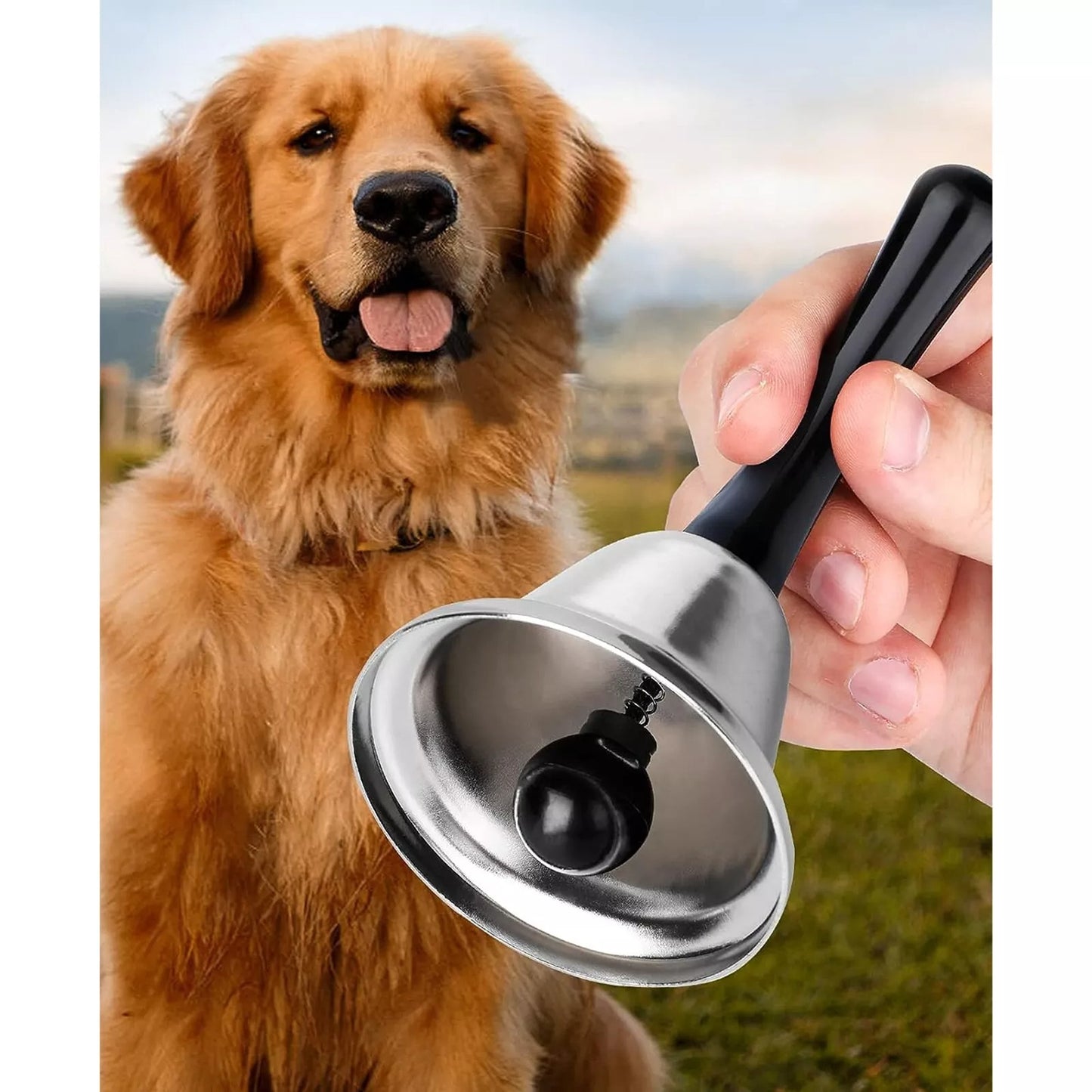 Silver Hand Held Call Bell Ringing Bell for Office Reception School Restaurant