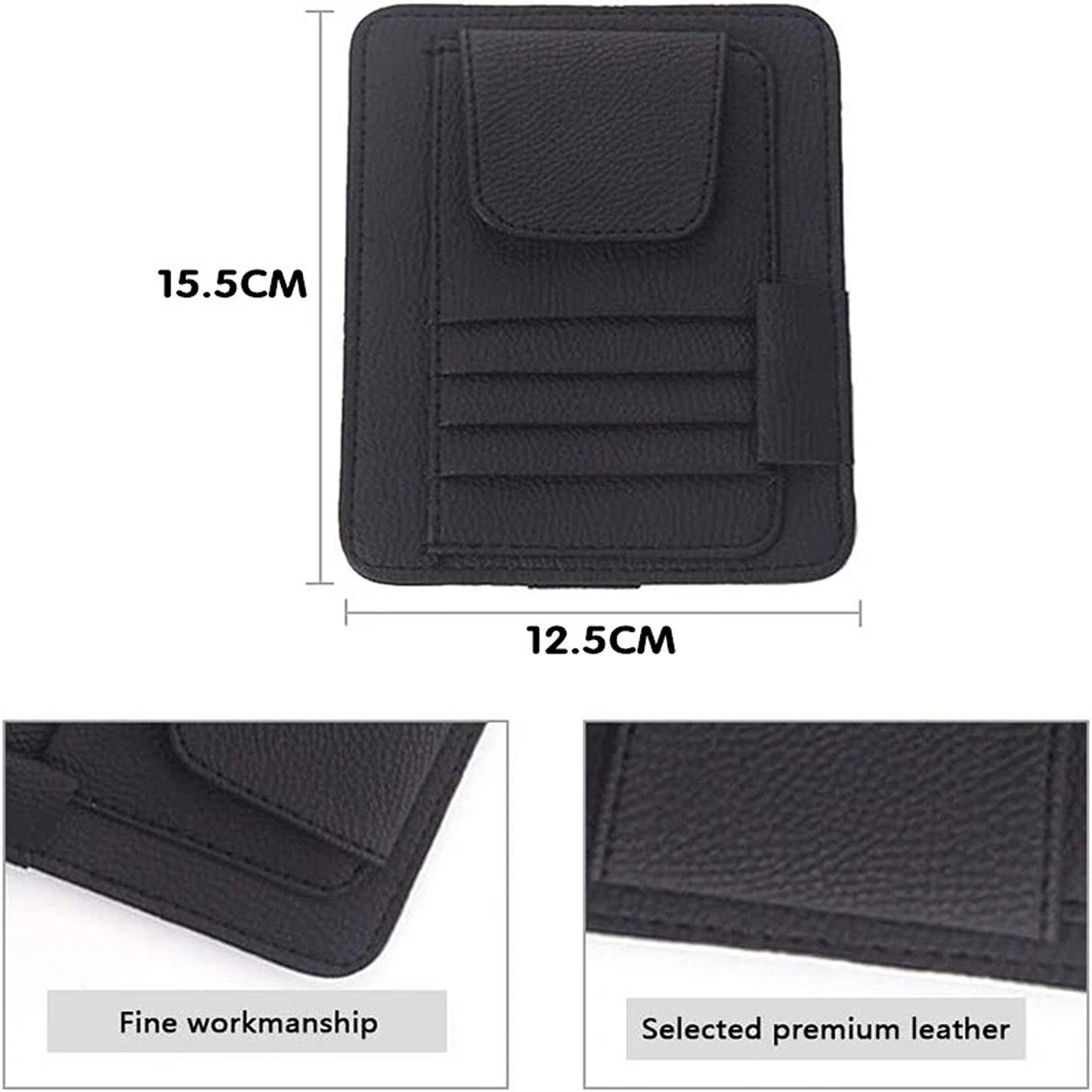 Car Sun Visor Organizer with Sunglasses and Card Holder