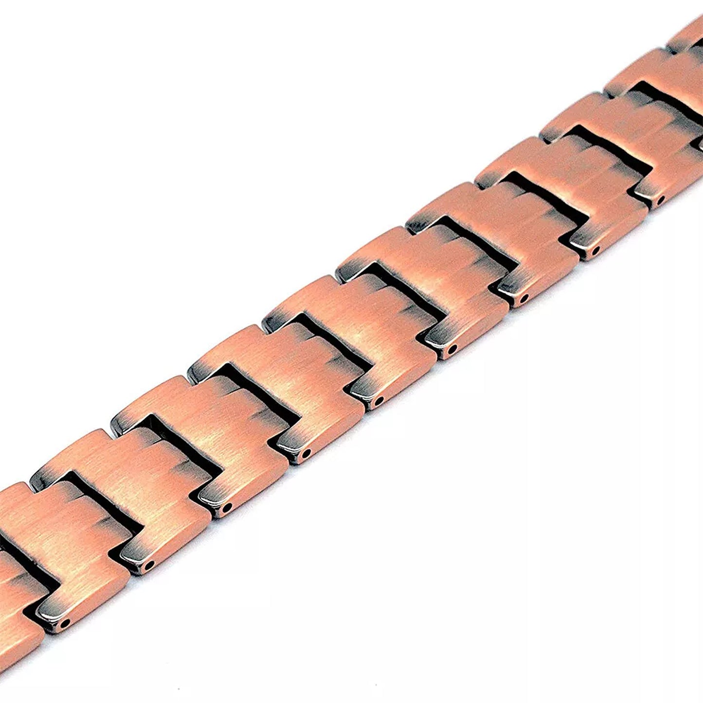 Mens Antique Copper Magnetic Bracelet Double Strength