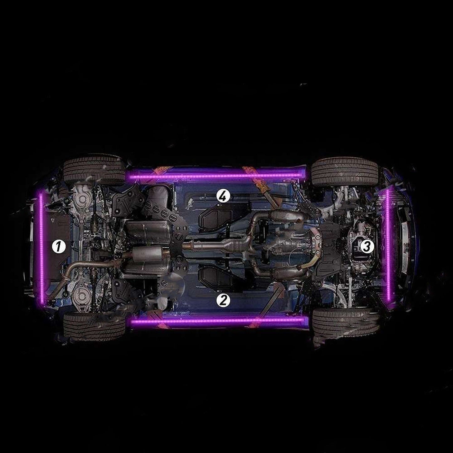 App Control RGB Underglow LED Neon Strip Kit For Car