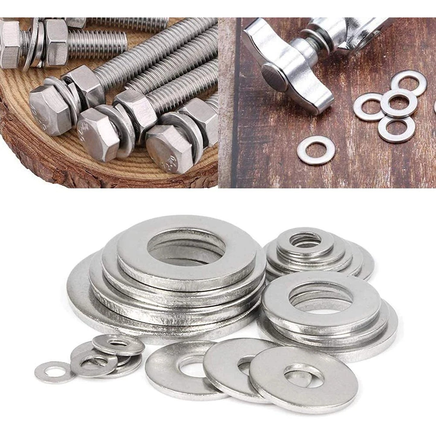 Stainless Steel Flat Washer Assortment Set 600pcs