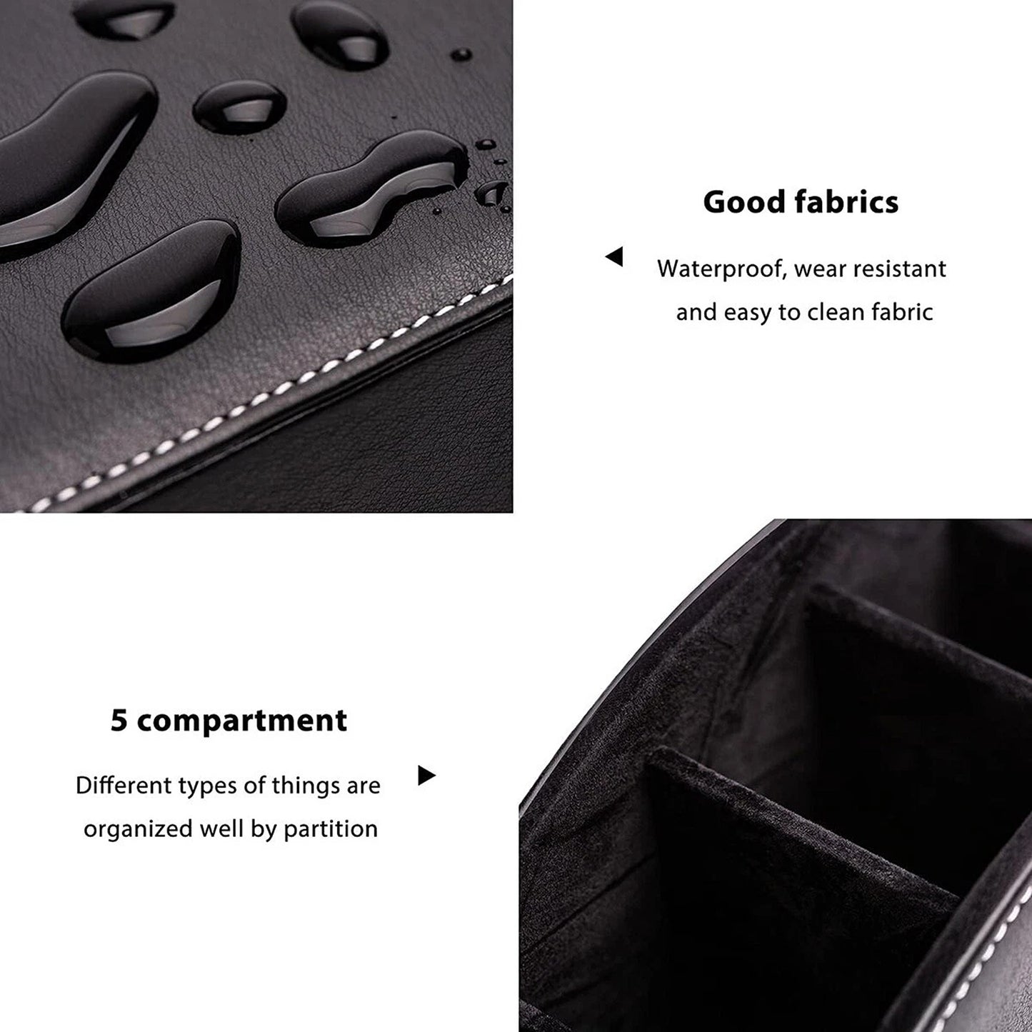 PU Leather Desktop Organizer with Remote Control Holder