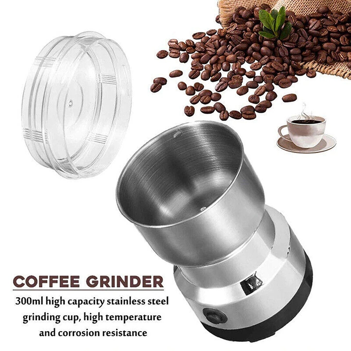 Electric Grinder for Coffee Beans Nuts and Herbs