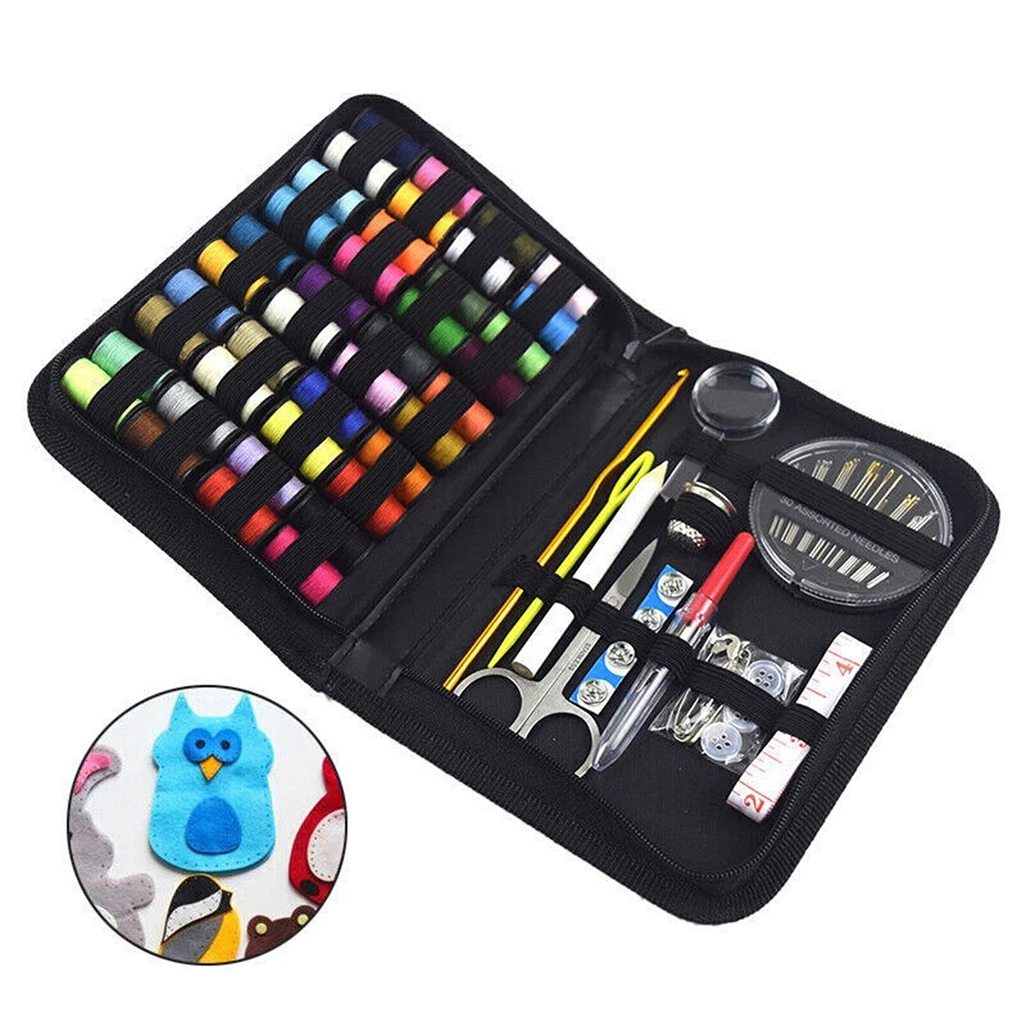 128 Piece Portable Sewing Kit for Home Travel and Emergency Use