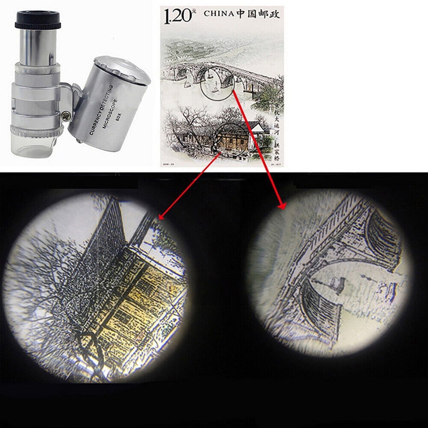 LED Light Jewelry Magnifying Loupe Pocket Loop