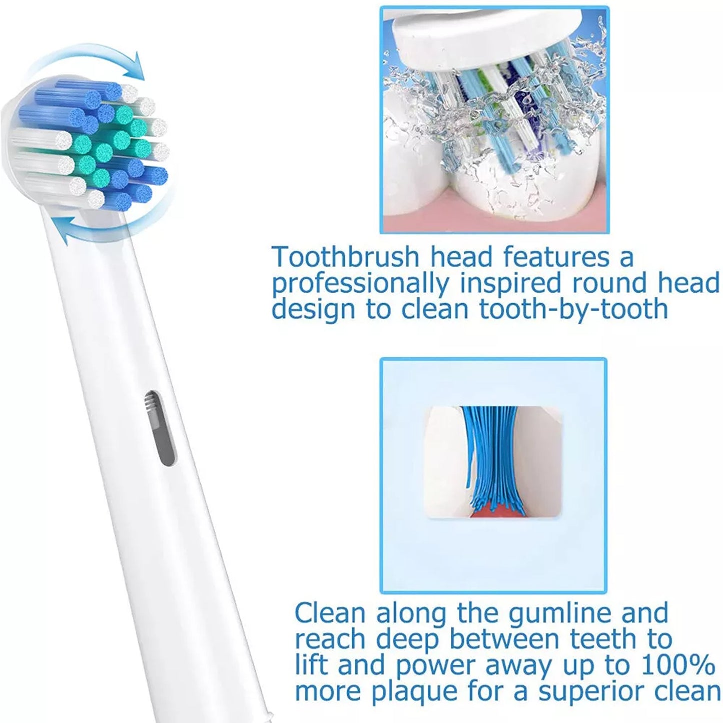 20pcs Replacement Toothbrush Heads Compatible with Oral B Electric Toothbrushes
