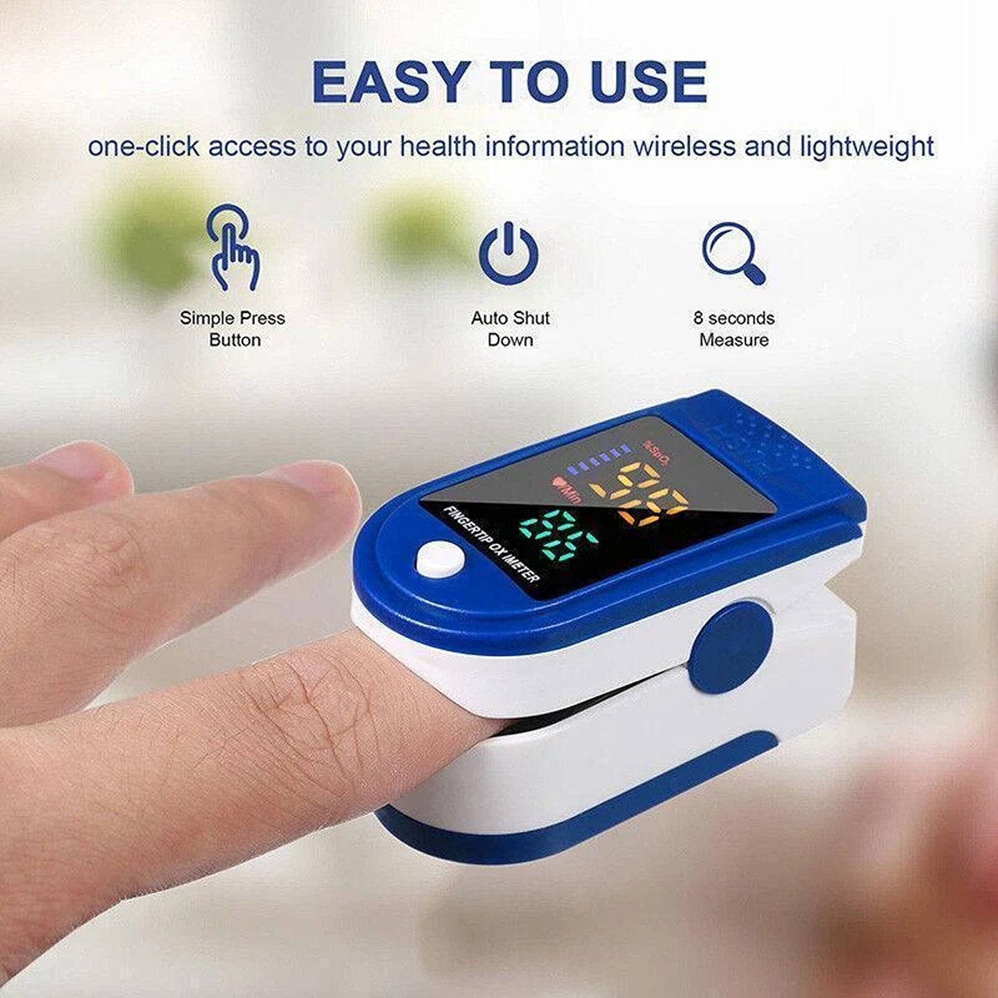 Pulse Oximeter Professional Finger Blood Oxygen Monitor with Heart Rate