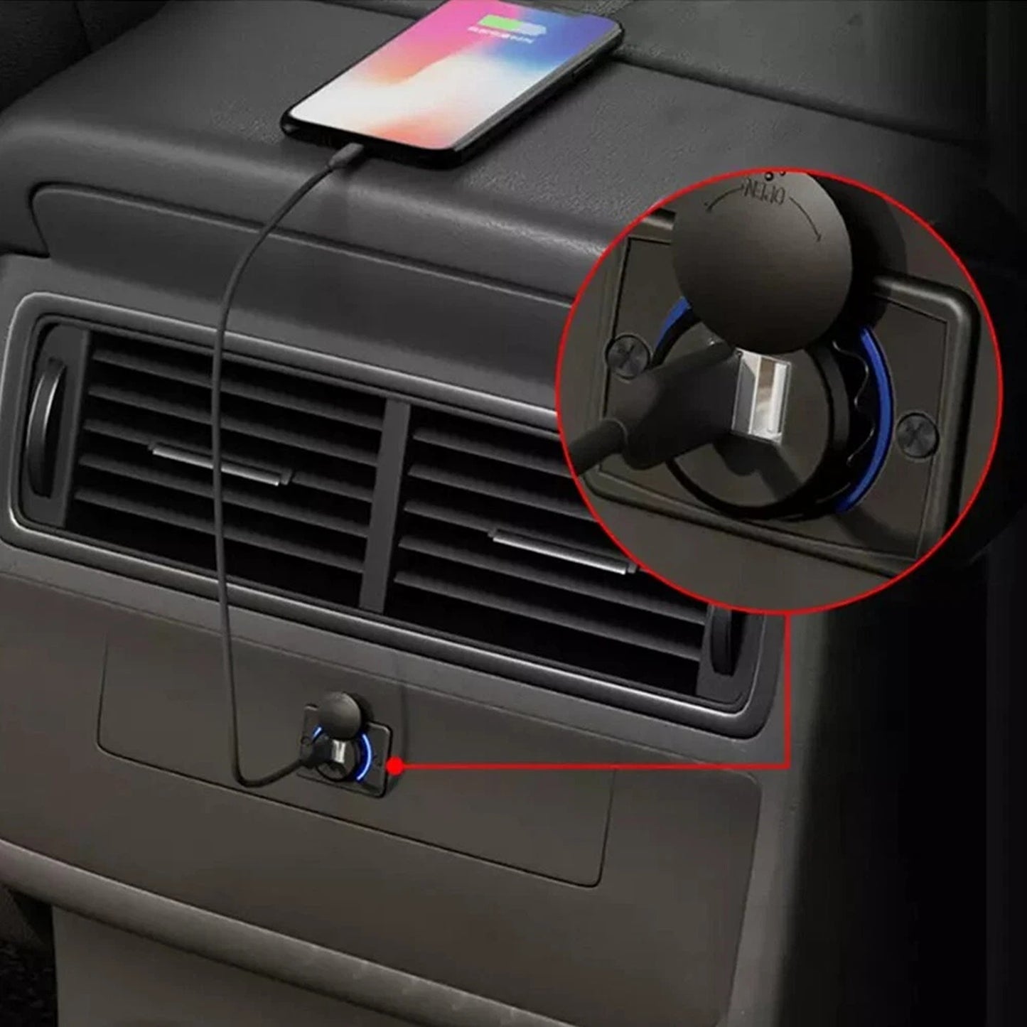 Dual USB Car Charger Socket Power Outlet 12V 24V 3.1A