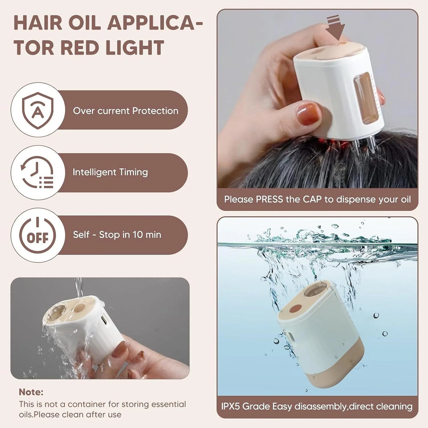 USB Rechargeable Scalp Massager Comb for Hair Care