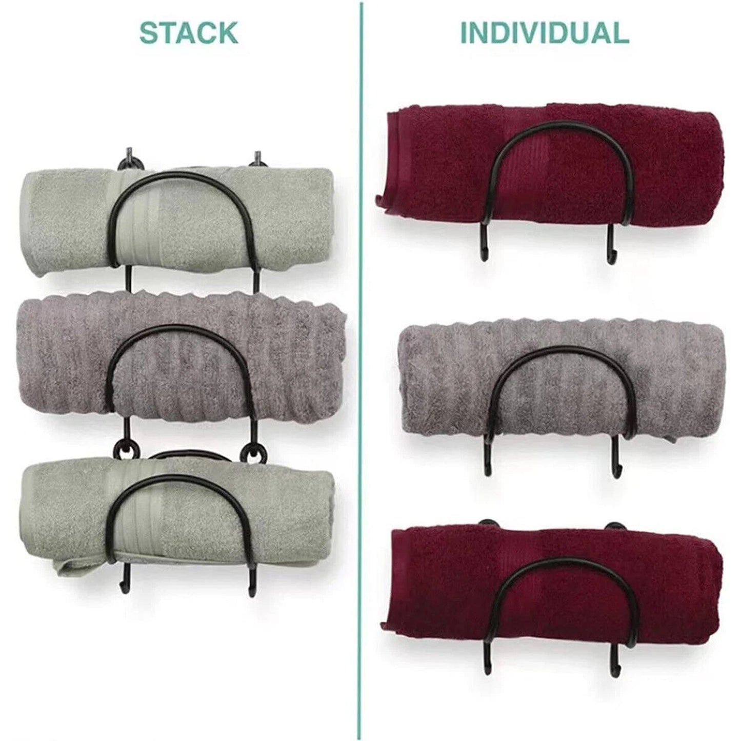 Wall Mounted Bathroom Shelf with Towel and Wine Holder