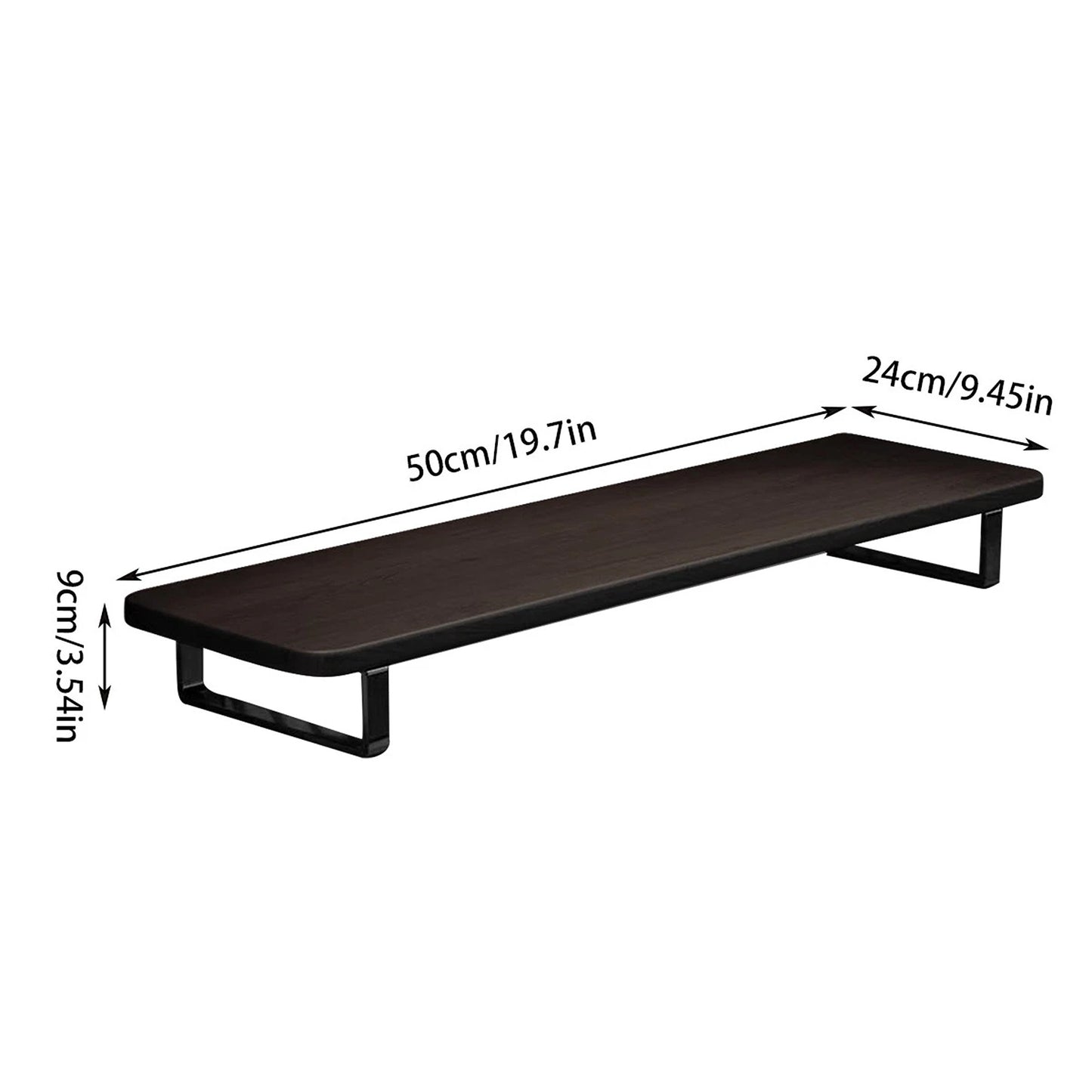 Wood Monitor Riser Shelf for Improved Desk Organization