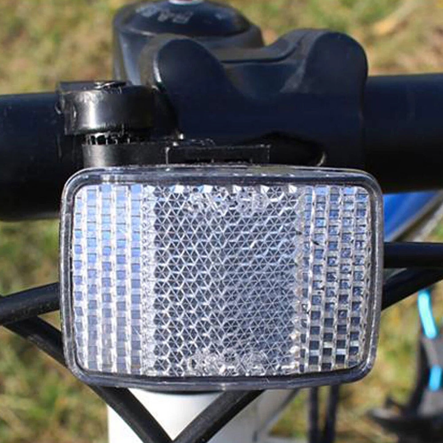 2PCS Bike Reflectors Front and Rear Handlebar Mount Red and White
