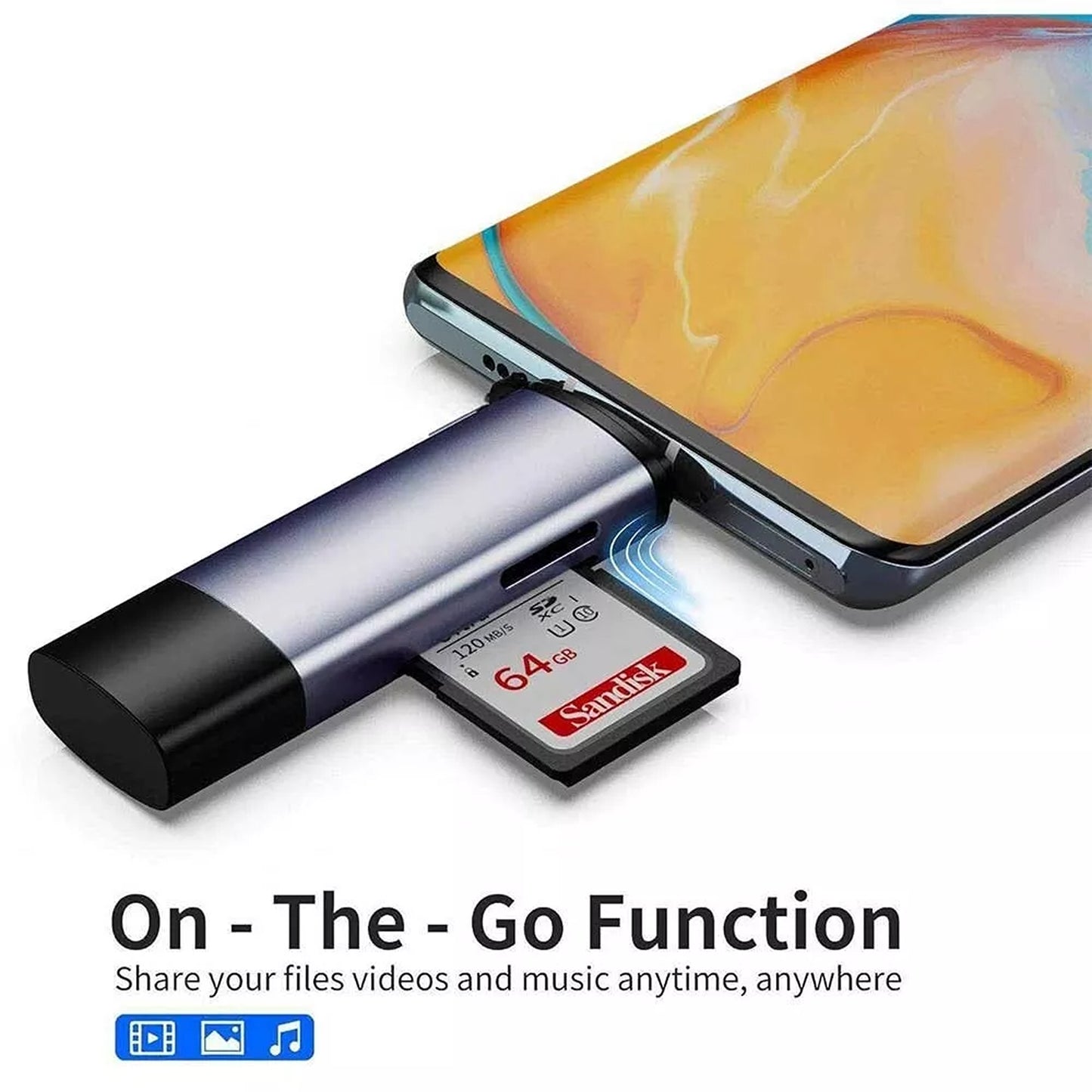 USB C and USB A Card Reader for Micro SD TF OTG PC Macbook Tablet