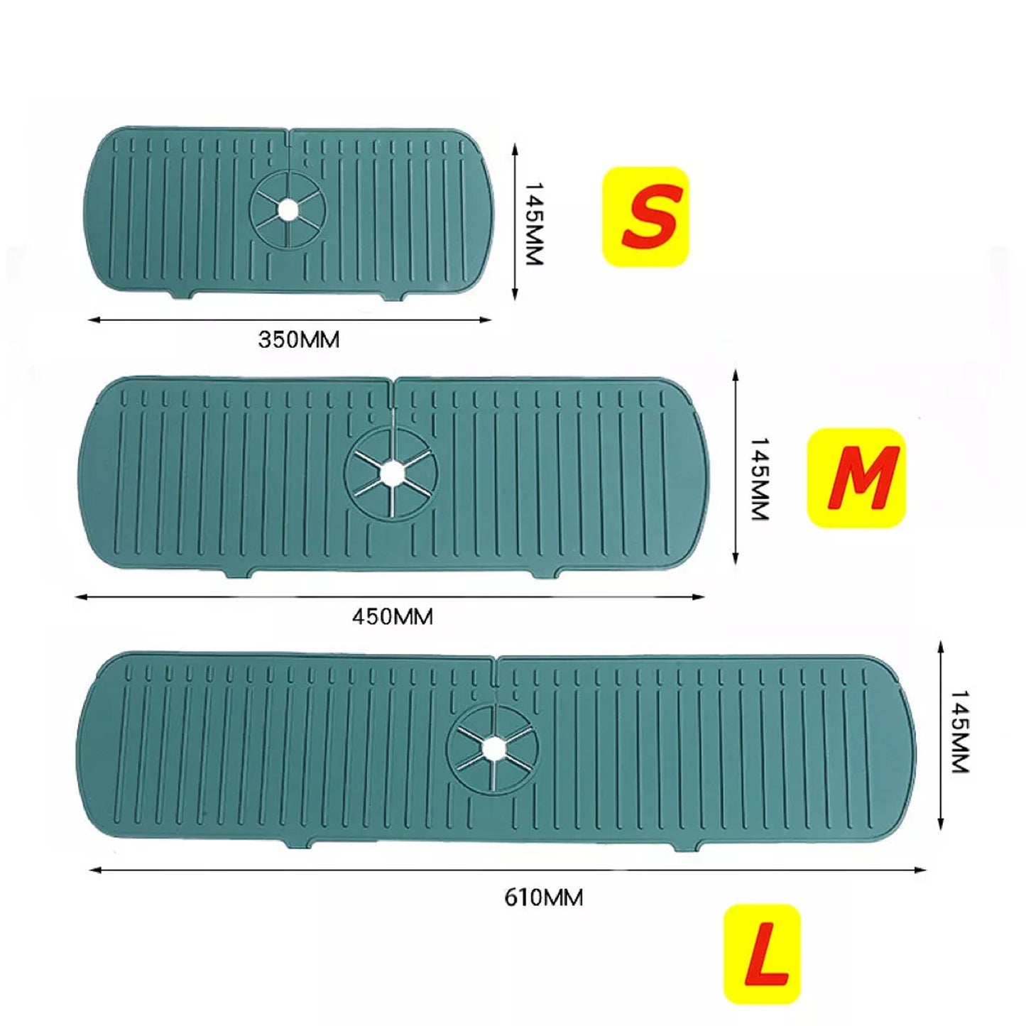 Kitchen Faucet Splash Guard Silicone Sink Protector - Green