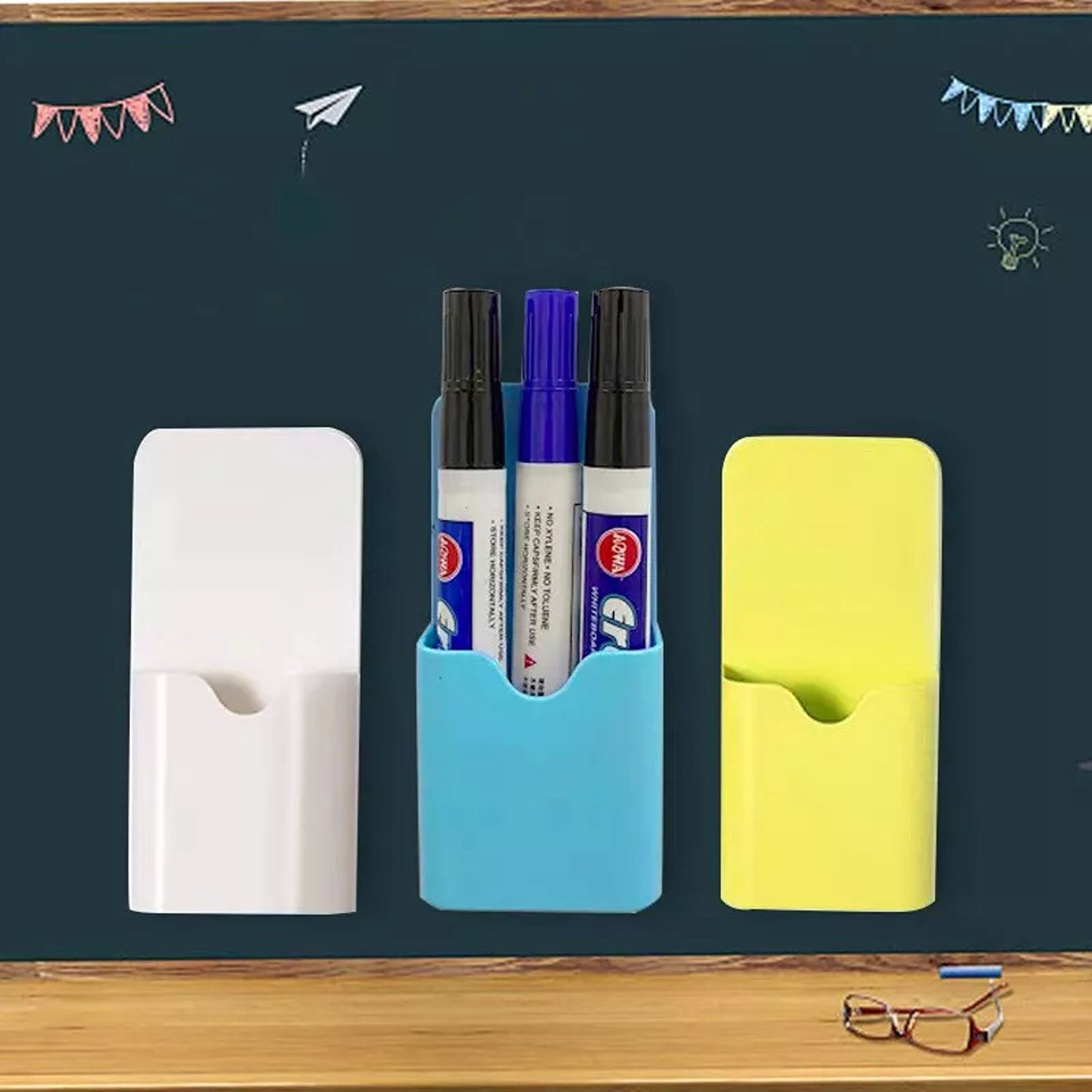 Magnetic Pencil and Eraser Storage Box for Home or Office