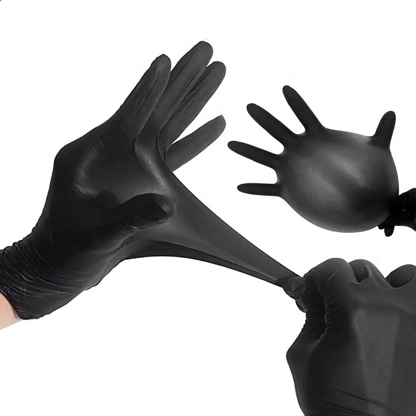 Industrial Mechanic Disposable Nitrile Gloves Rubber Blend Powder Free 100pcs