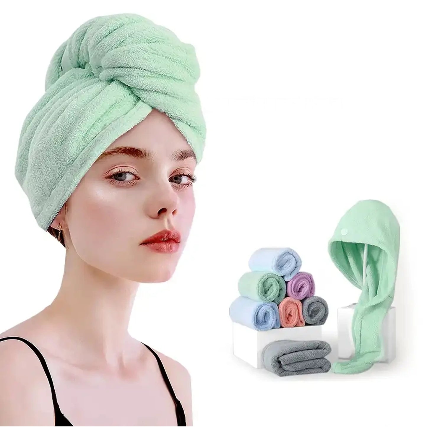 Hair Towel Magic Instant Dry Hair Towel Rapid Fast Drying Absorbent Hat Cap