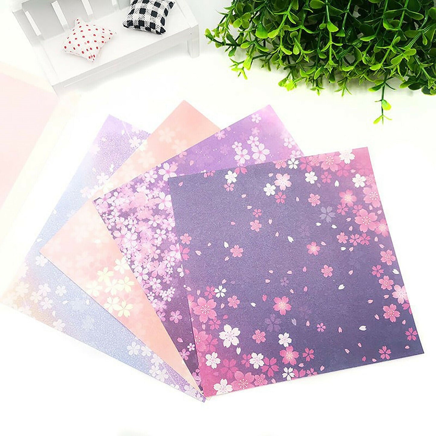 4 Style Japanese Sakura Origami Square Craft Paper