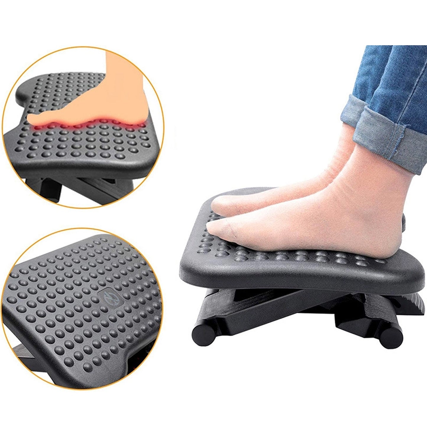 Adjustable Foot Rest Stool Office Computer Desk Footrest Comfort