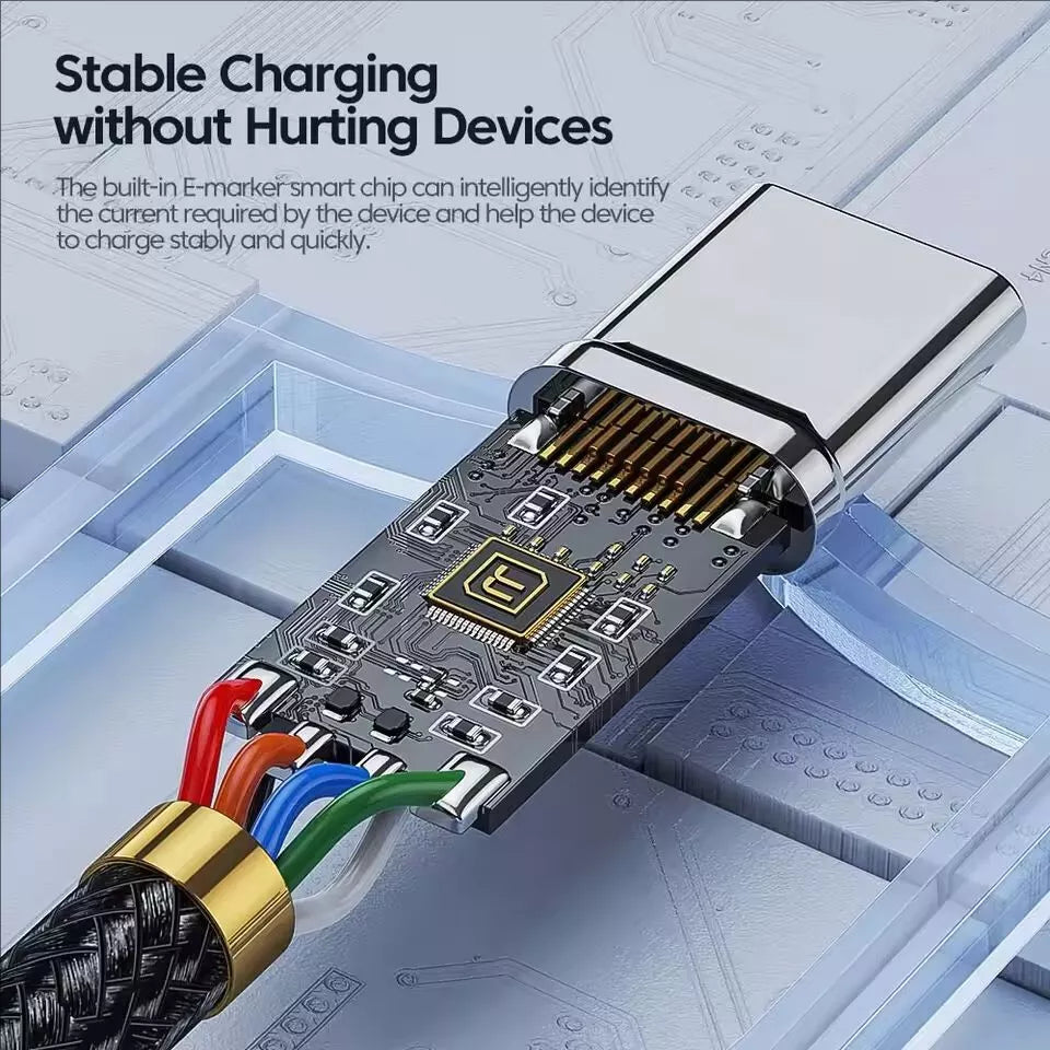 3m to 8m USB C to USB C 60W PD Fast Charging Cable for Samsung iPhone Xiaomi