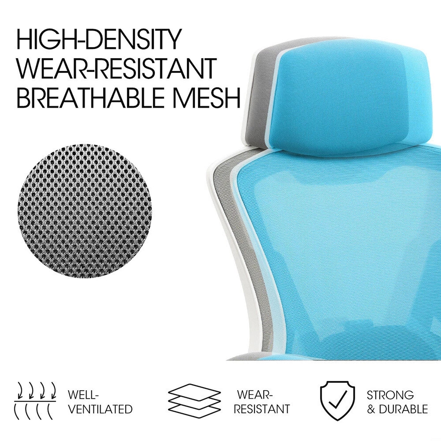 Ergonomic Mesh Office Chair Reclining Executive Desk Chair White