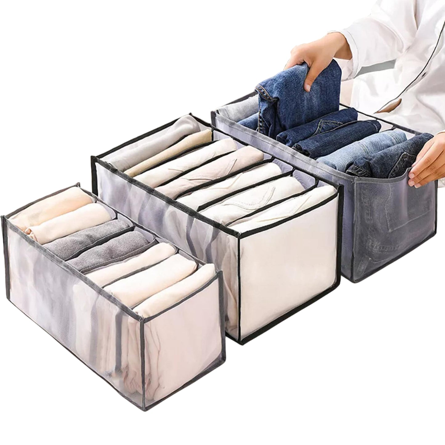 Clothes Organizer Wardrobe Storage Box Drawer Divider Mesh in Multiple Sizes