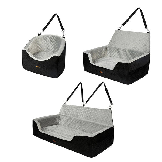 Dog Car Booster Seat Belt Safety Pet Travel Bed Washable Basket