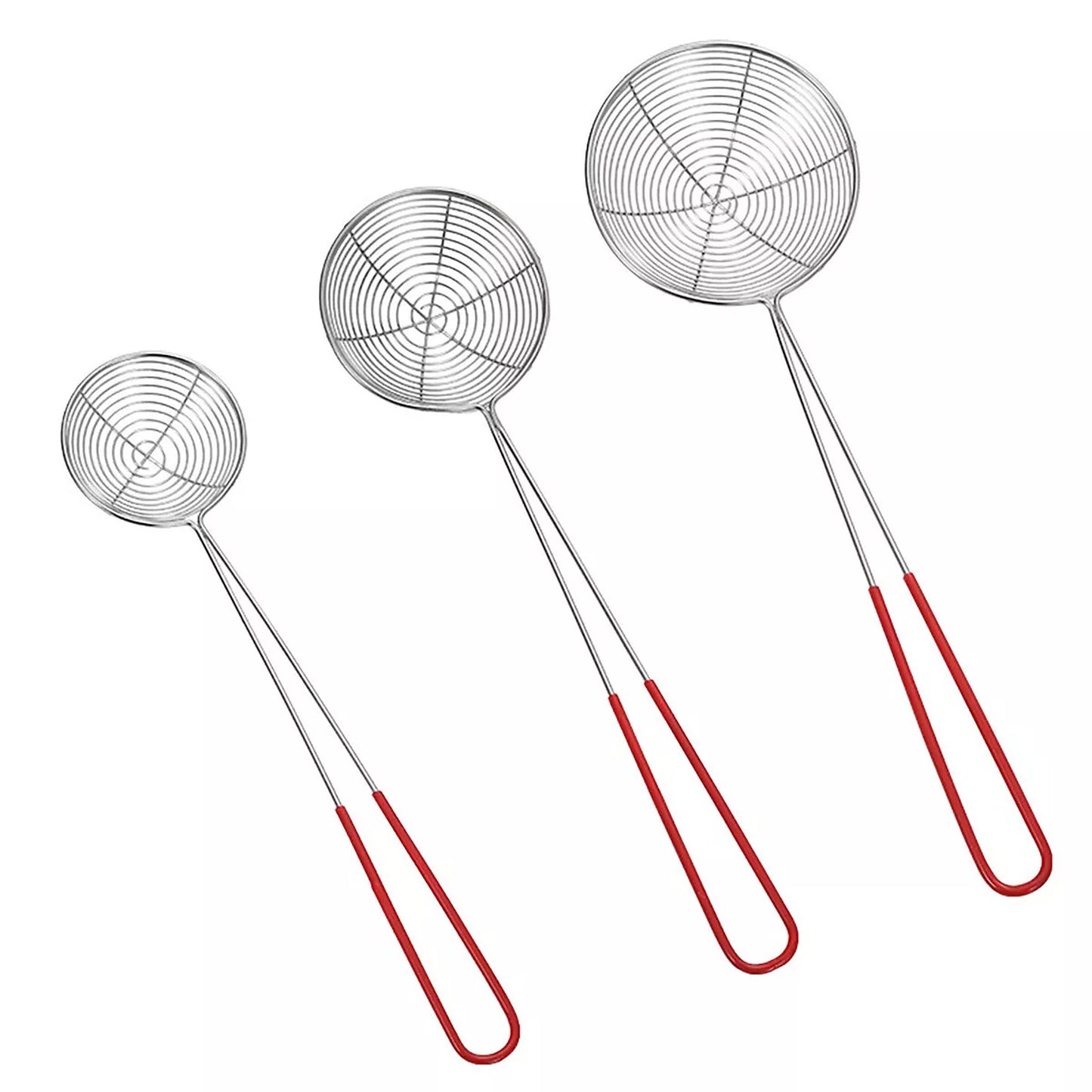 3x Kitchen Slotted Spoon Stainless Steel Filter Strainer for Cooking
