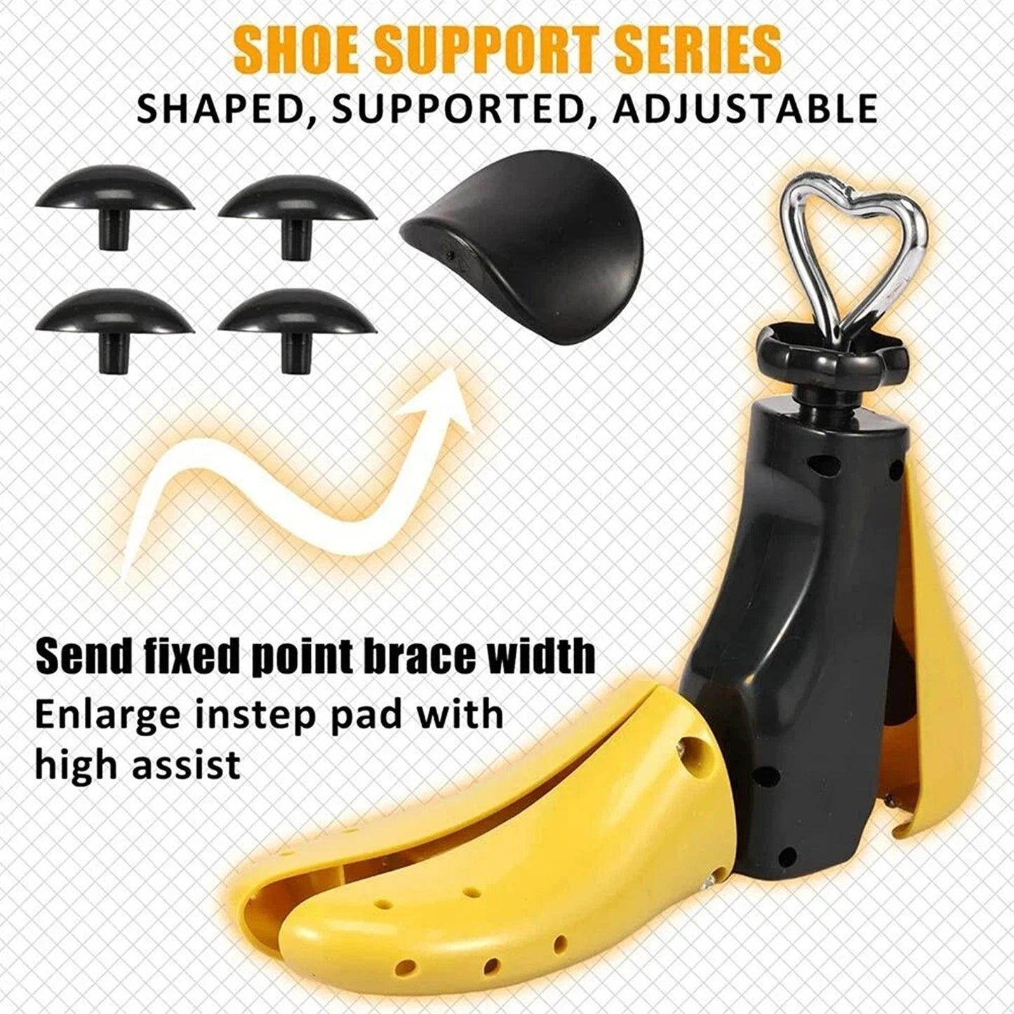 Yellow 2 Pack Adjustable Shoe Stretcher for Men and Women
