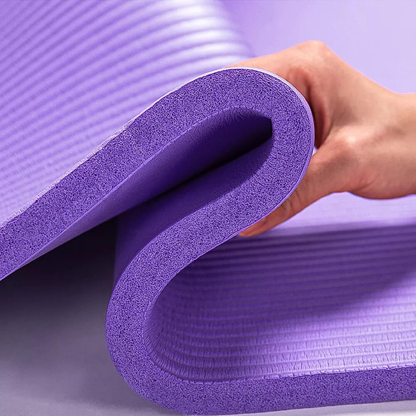 Thick Yoga Mat Pad 10 15 20MM NBR Nonslip Exercise Fitness Gym Durable - Purple