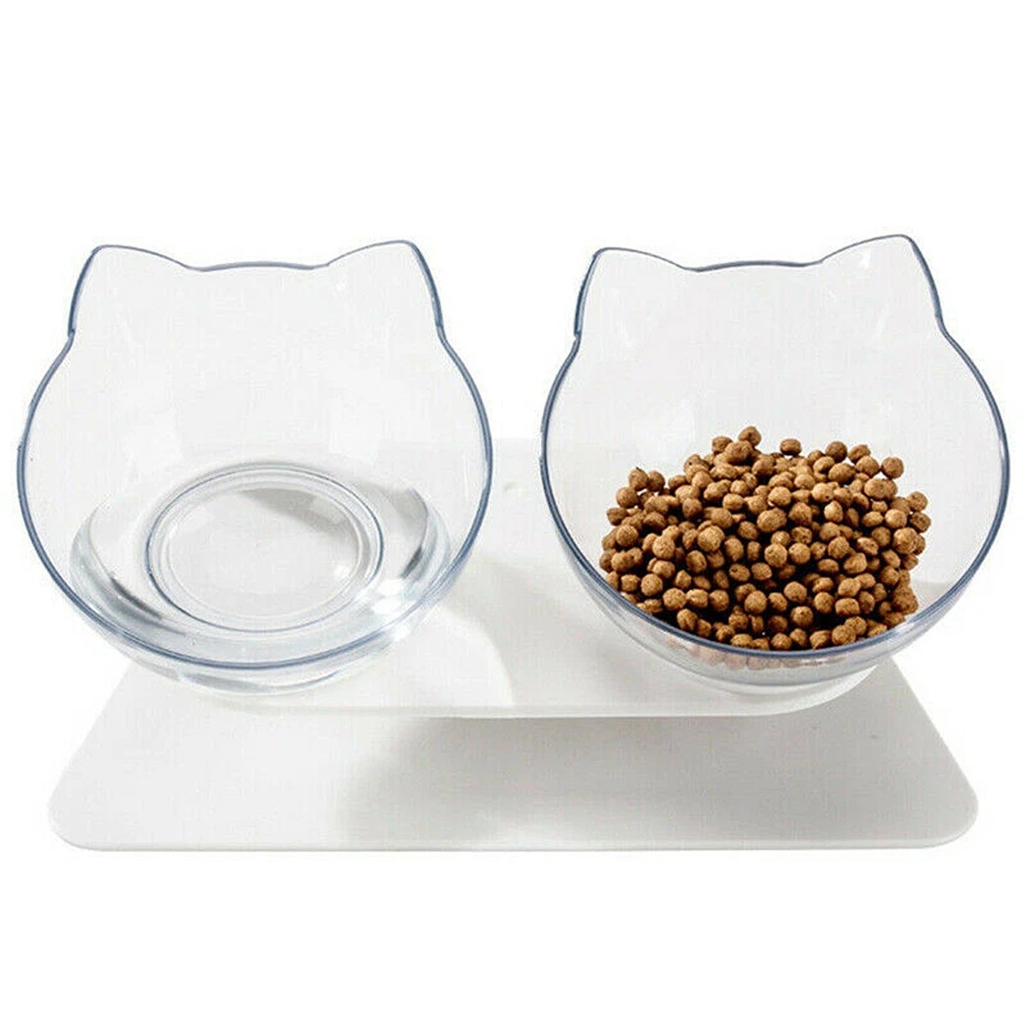 Double Raised Pet Bowls Stand Elevated Food Water Feeder for Cats Dogs