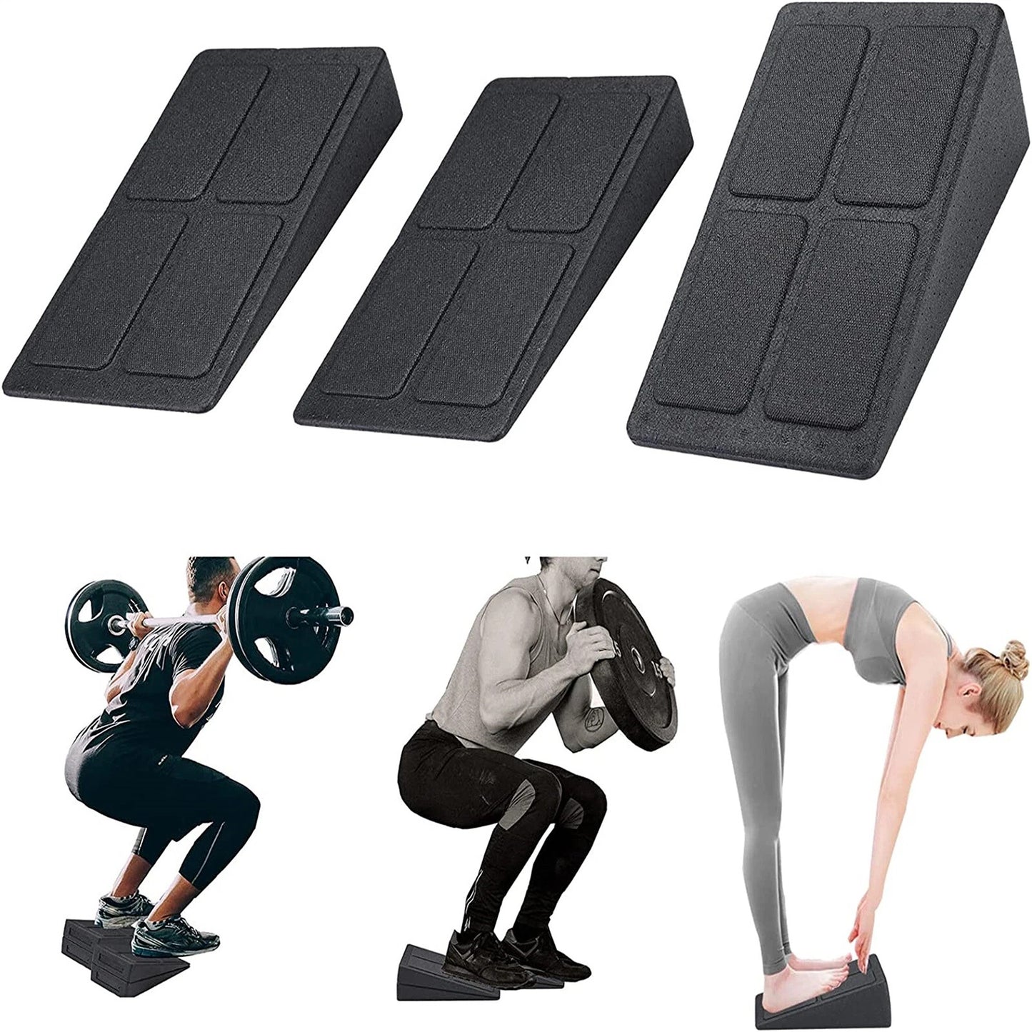 3pcs Slant Yoga Blocks for Squat Training and Flexibility Exercises