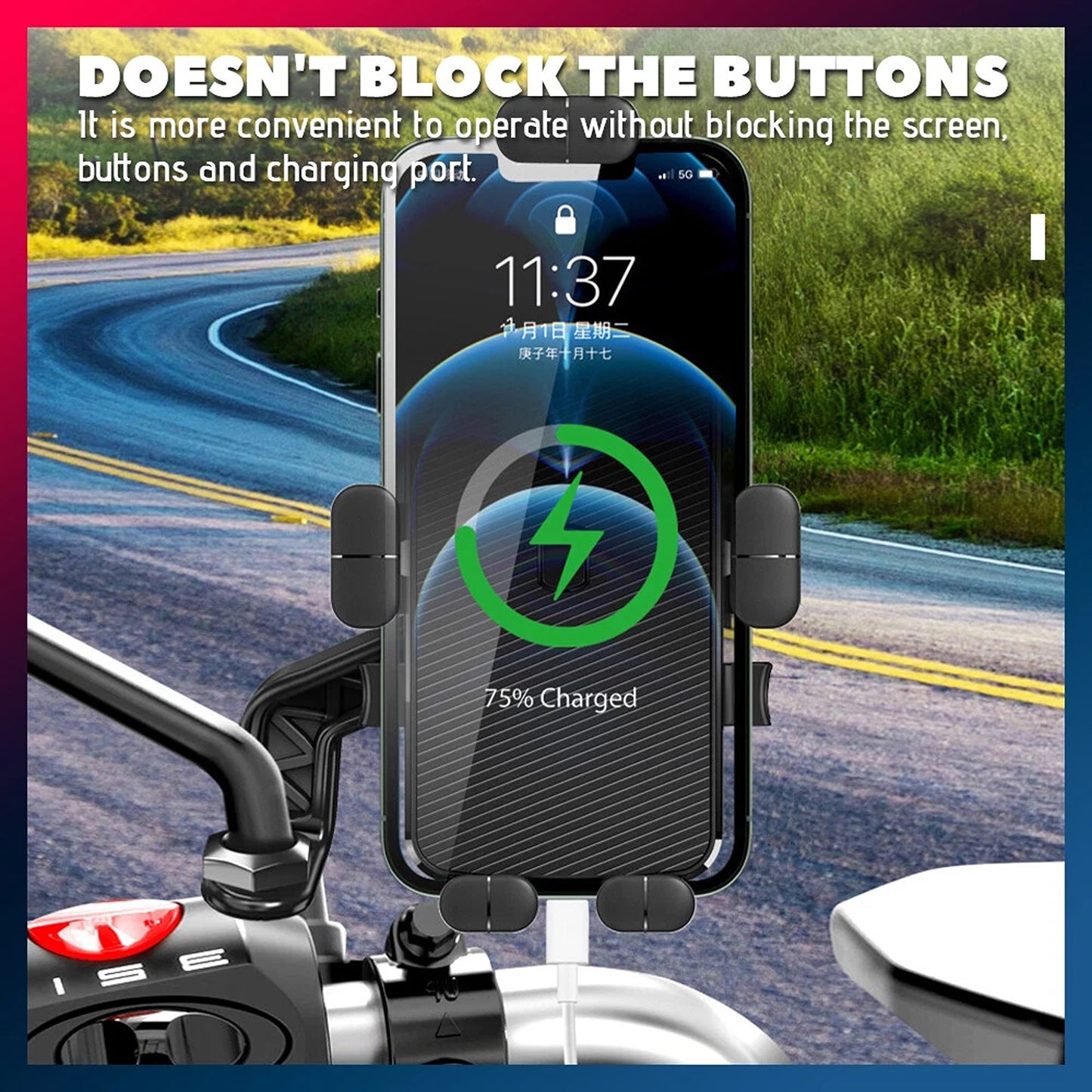 360 Degree Rotating Phone Holder Mount for Motorcycle and Bicycle