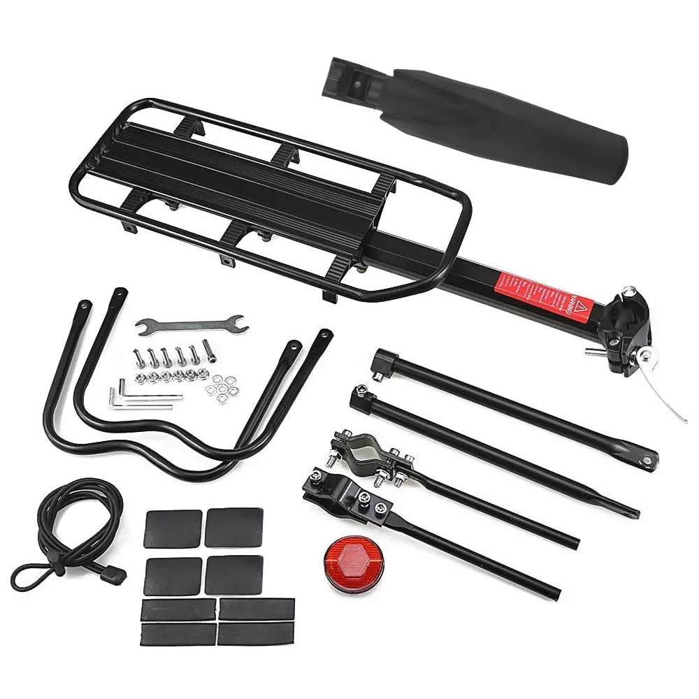 Adjustable Bike Cargo Rack with Fender and Pannier Support