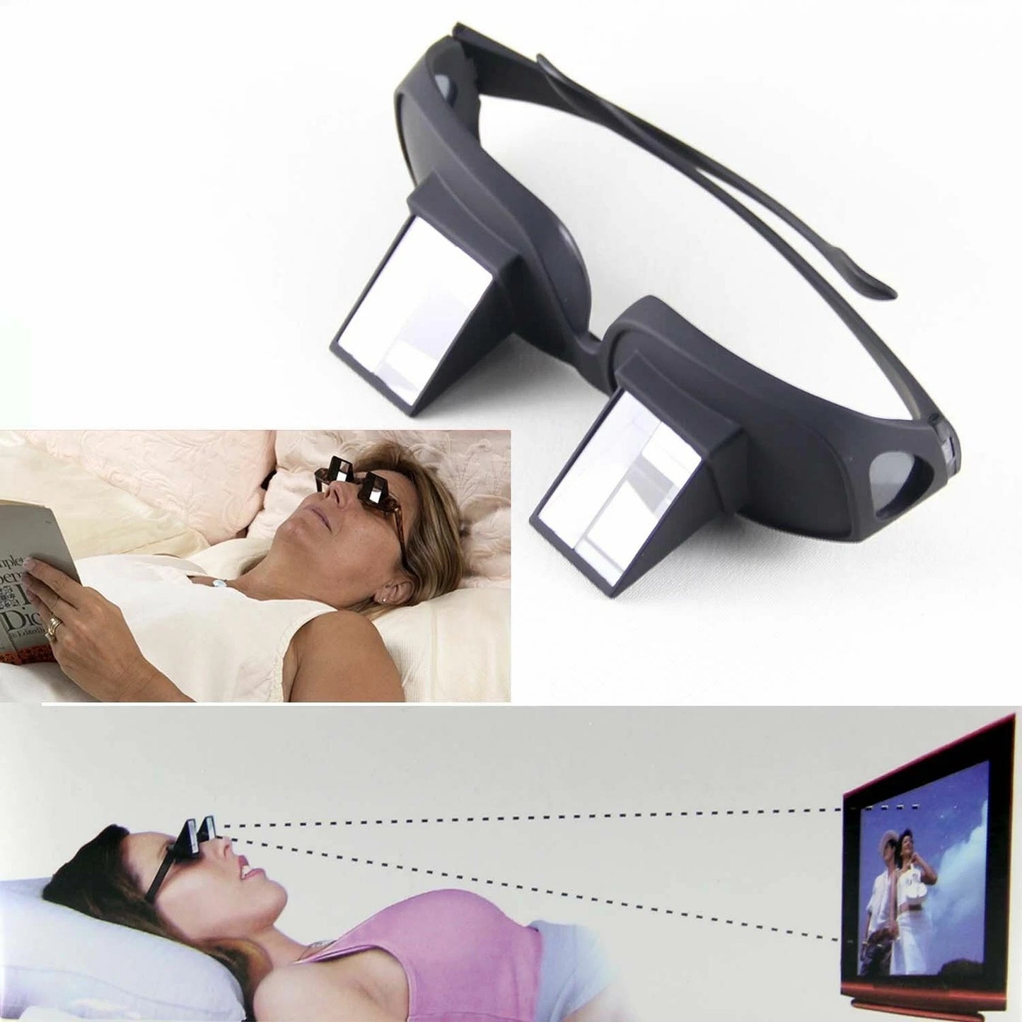 Lazy Glasses 90 Degree Bed Reading Prism Glasses